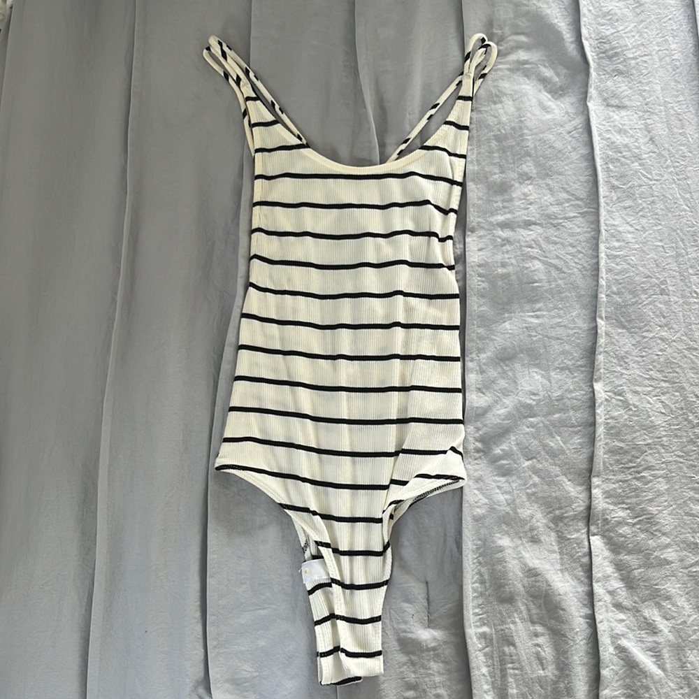 Striped tank bodysuit
